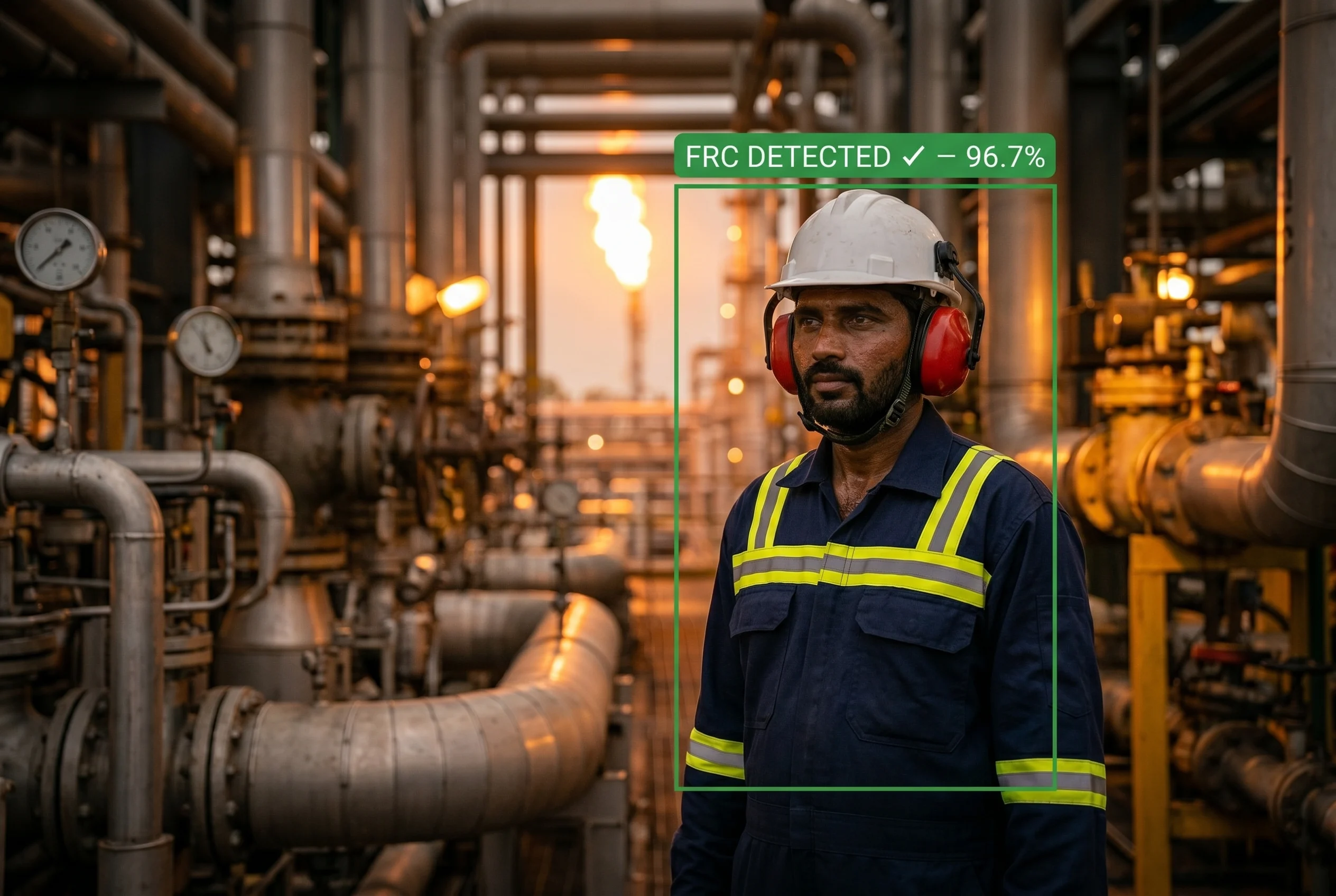 AI detecting flame-resistant clothing in oil and gas environments